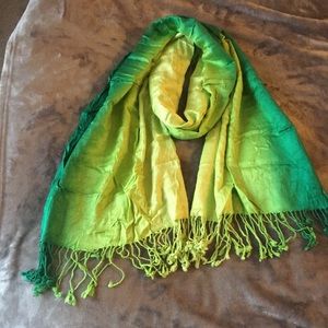 Green ombré, textured scarf